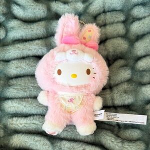 Sanrio Hello Kitty Pink Bunny Plush Keychain - Official License